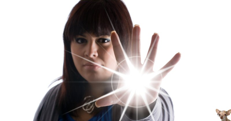 Woman with Energy Burst Coming from Her Hand