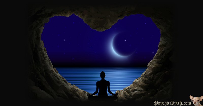 Viewing New Moon from Cave