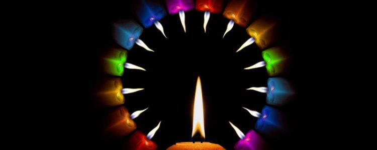 Circle of Different Colored Candles