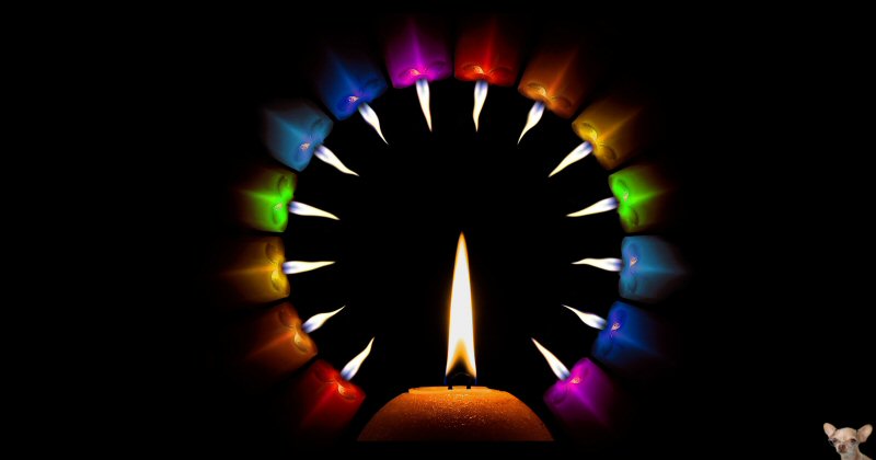 Circle of Different Colored Candles