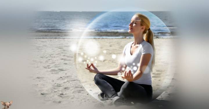 Woman Meditating Inside a Bubble